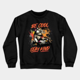 DJ Cat - Be Cool Stay Kind Crewneck Sweatshirt